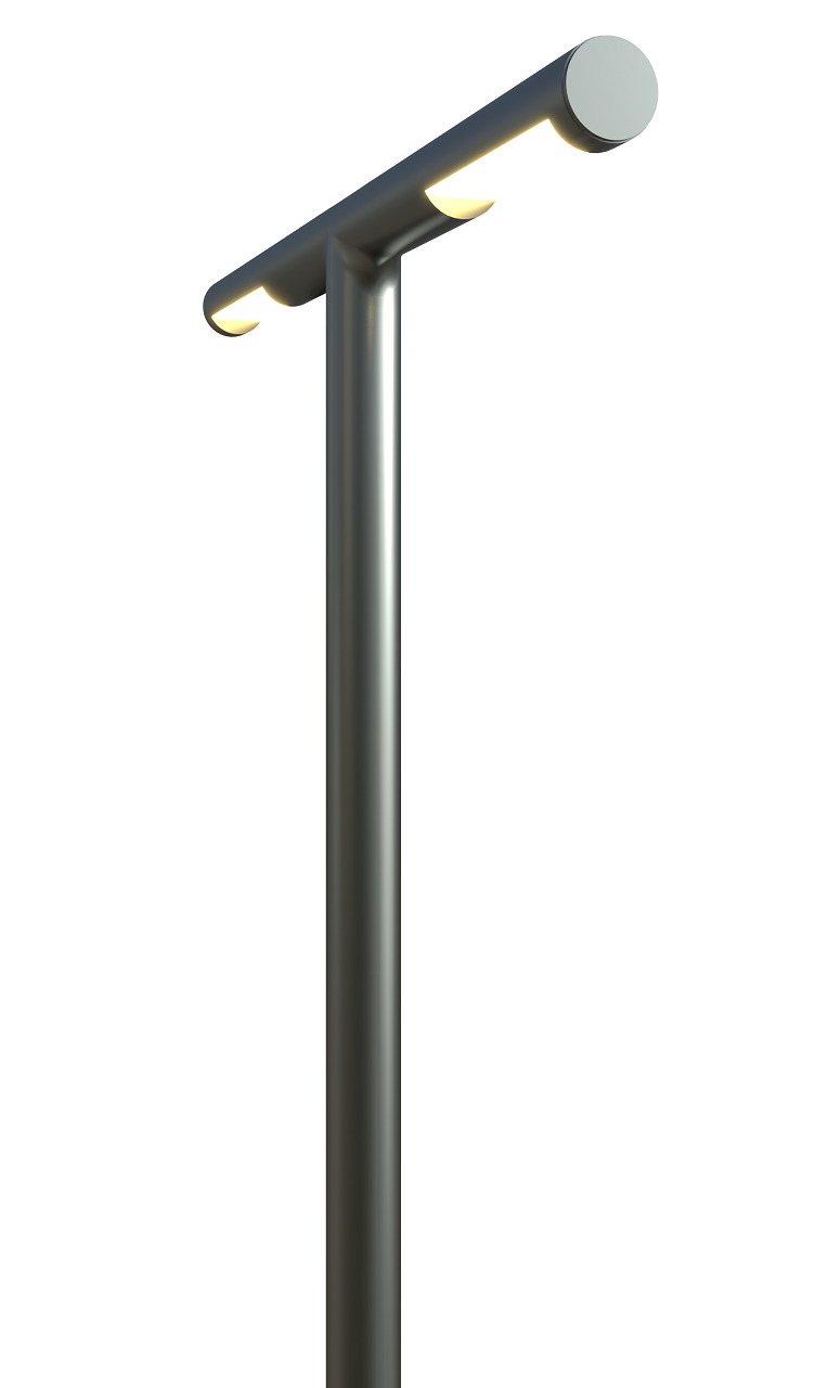 Round LED pole 10 ft. Zagreb OD 4 (Aluminum+powder coating) Two sides 120W 16200Lm